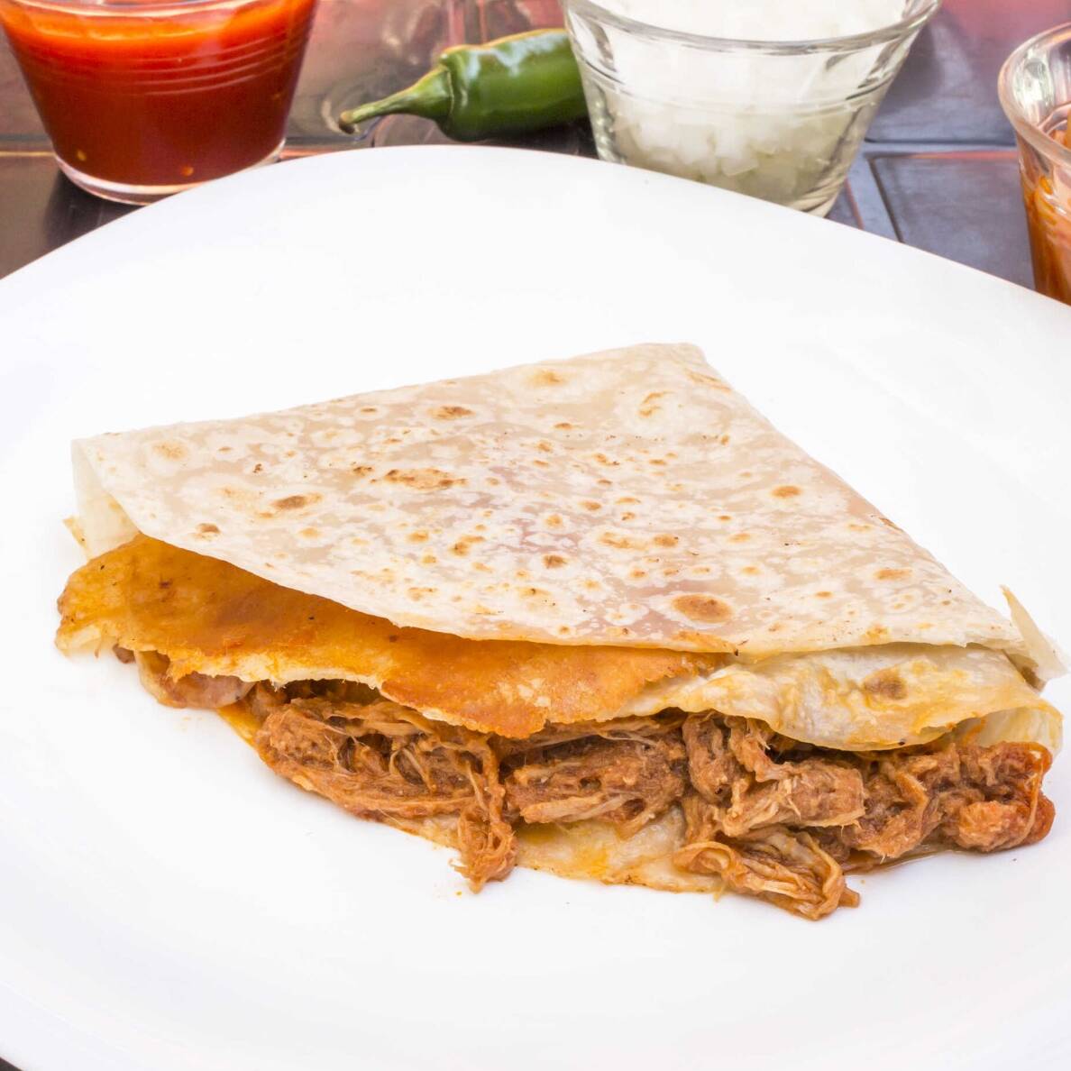 Burrito de Barbacoa y Queso en Abanico