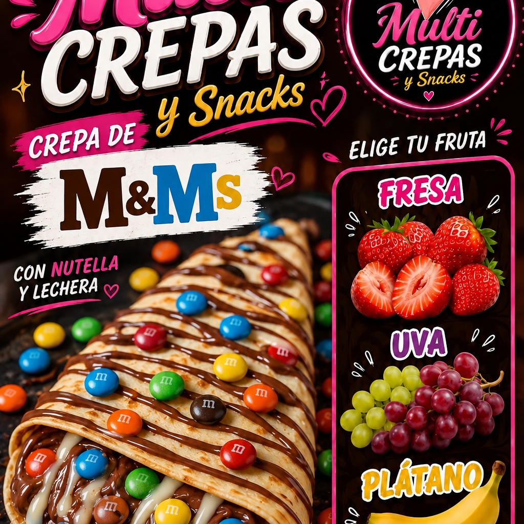 Crepa de m&m's nutella lechera