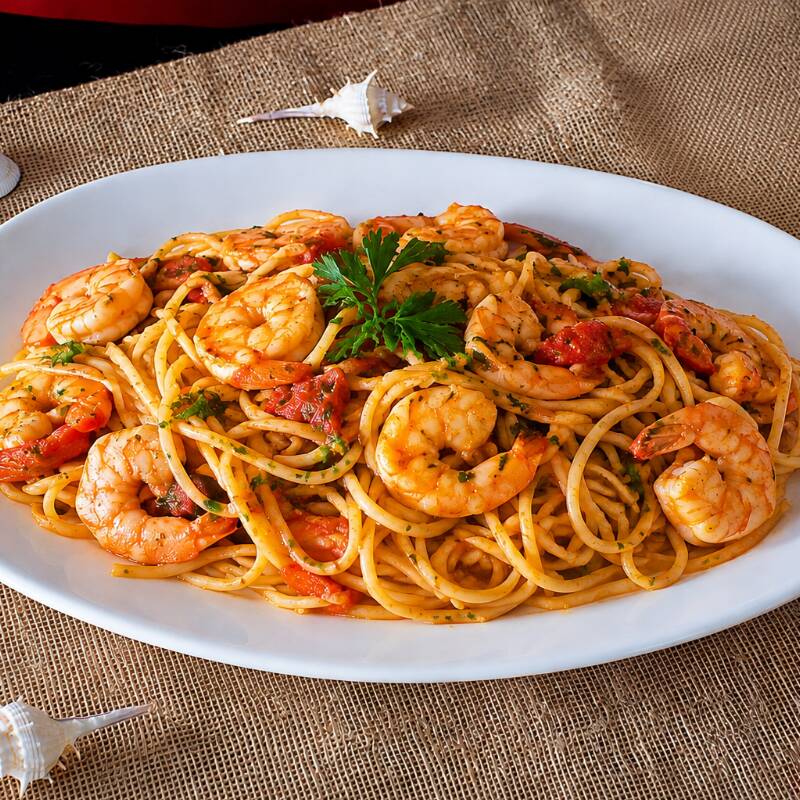 Espagueti con Camarones