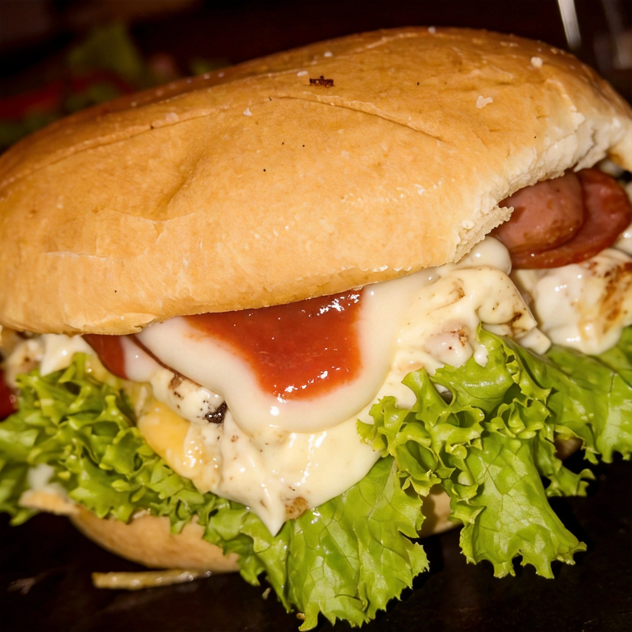 Pão tradicional, carne suculenta, queijo mussarela derretido,com um sabor incomparável de calabresa.