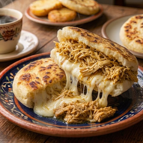 Arepa con Pollo y Queso