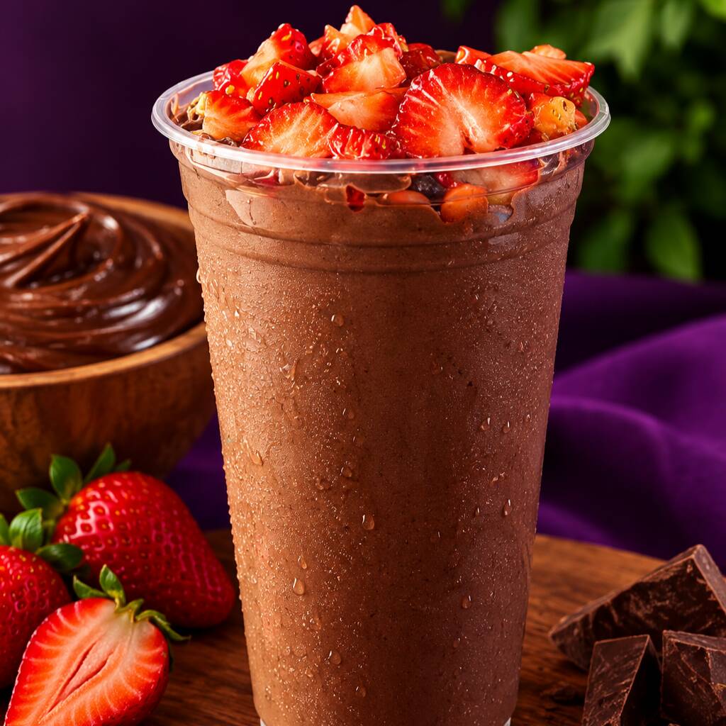 Delicioso copo trufado (em volta do copo) creme de avelã de qualidade