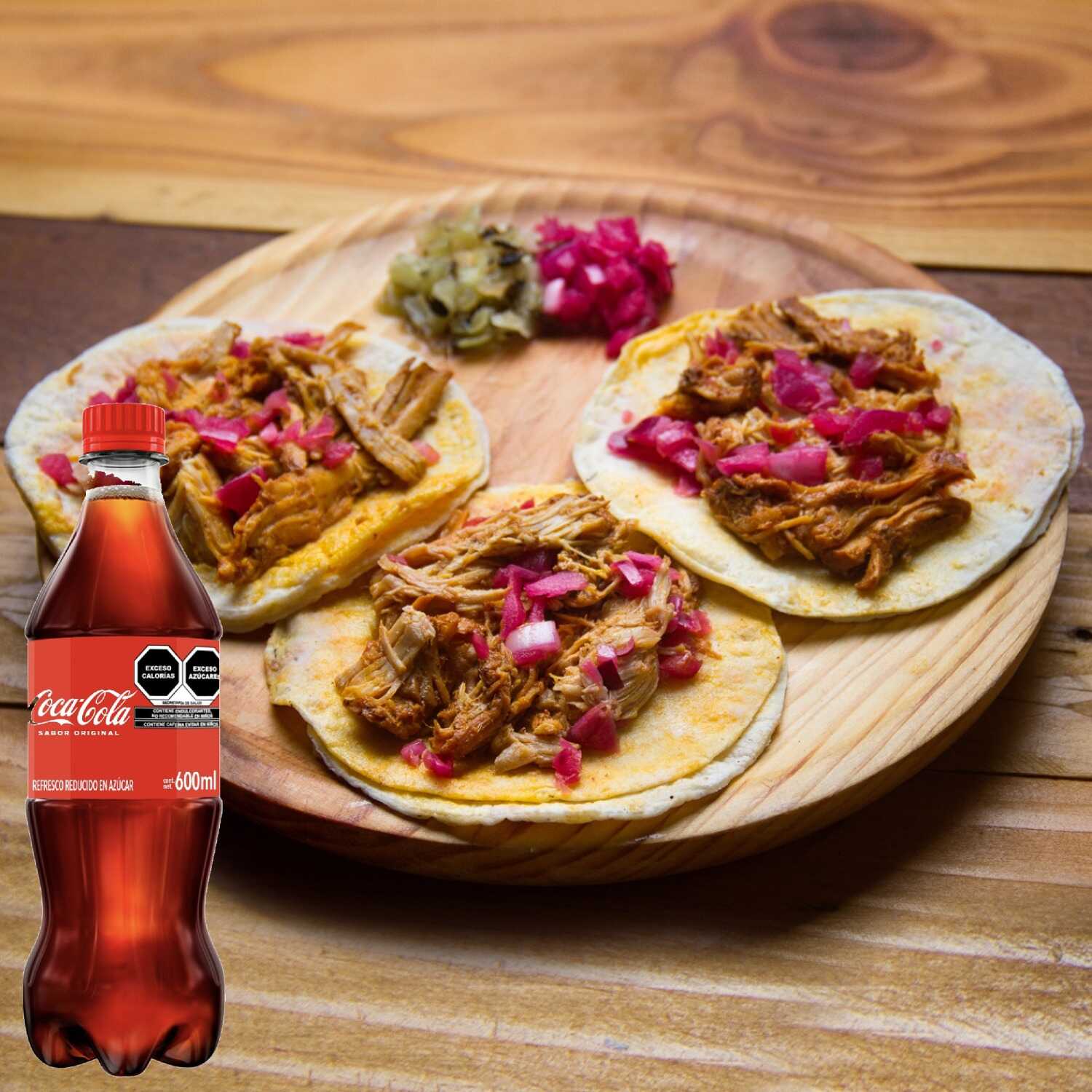 Combo-Coca Cola + 3 Taco Suave de Cabeza + Coca