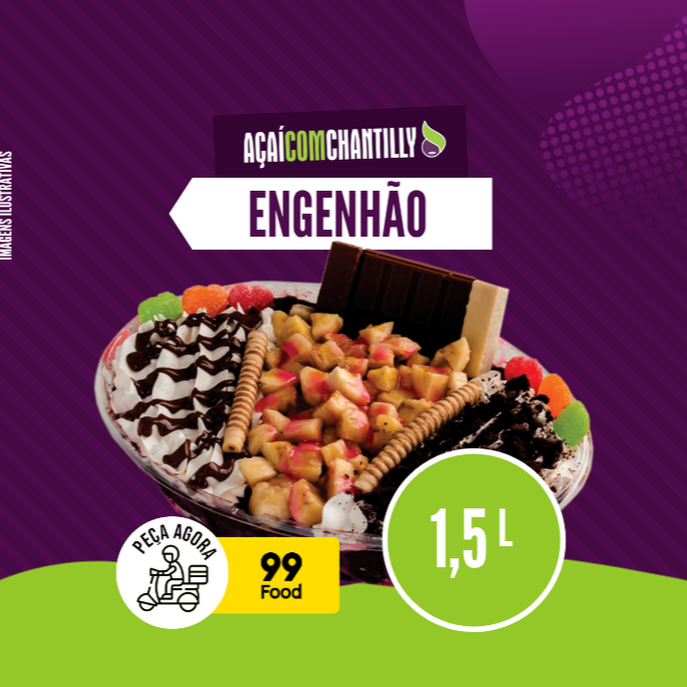 Seu açaí orgânico, batido com frutas de verdade, sem química, uma experiência incrível, apenas seu açaí no copo de 1,5l com os toppings enviados em potes separados !