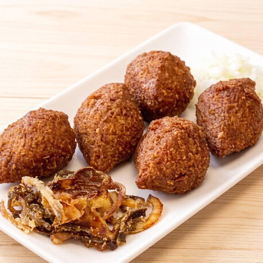 6 unidade de kibe frito, ou Falafel vegano, ou 200gr de batata