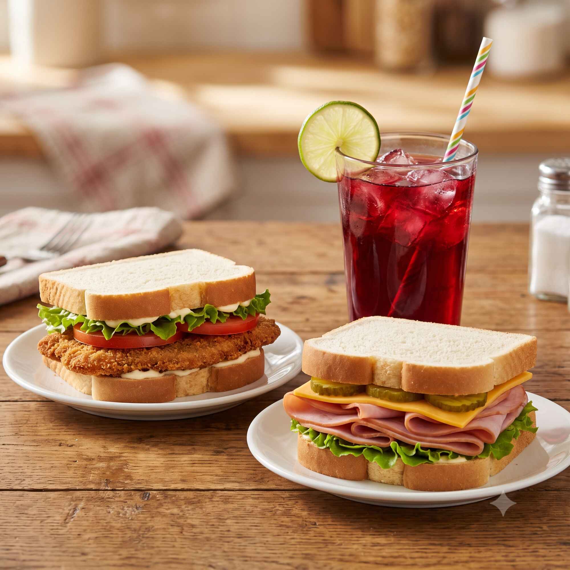 2 Sandwiches: 1 De Milanesa + 1 De Jamón + 1 Agua