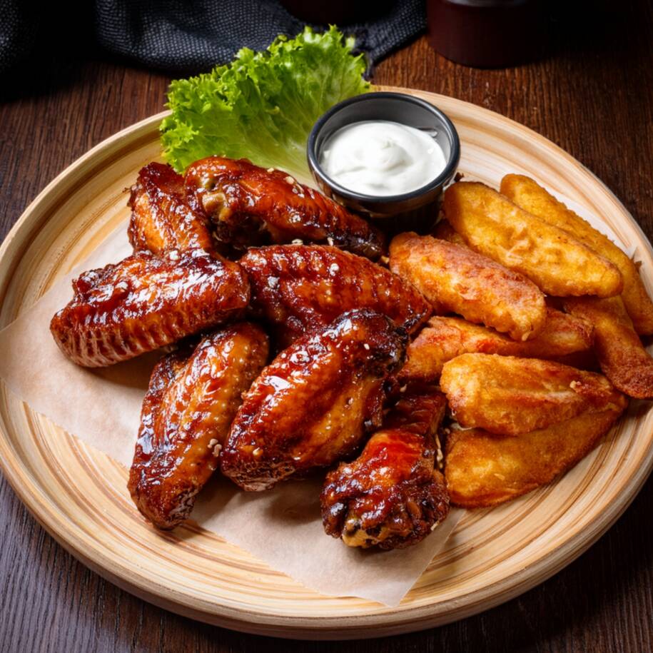 15 Piezas de Alitas+ Papas