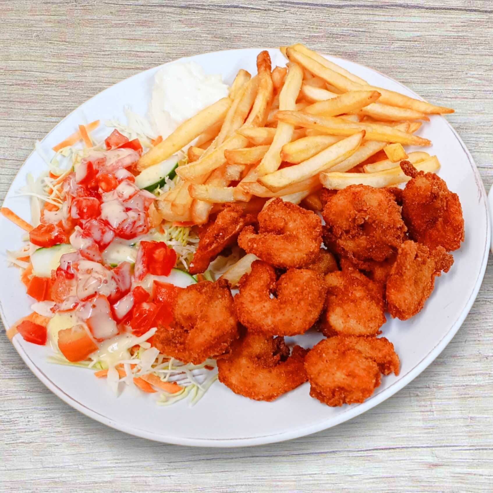 62. Camarones Empanizados con Salsa de Tomate
