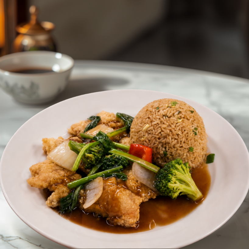 Pollo al Sillao con Chaufa