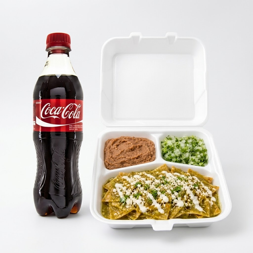 como Soda mas Chilaquiles Verdes Sencillos