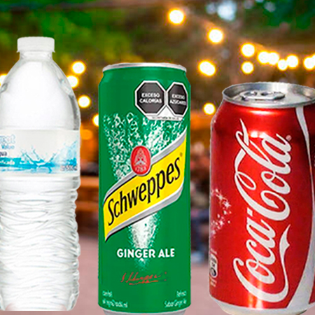 Agua, Coca Cola, o Ginger Ale