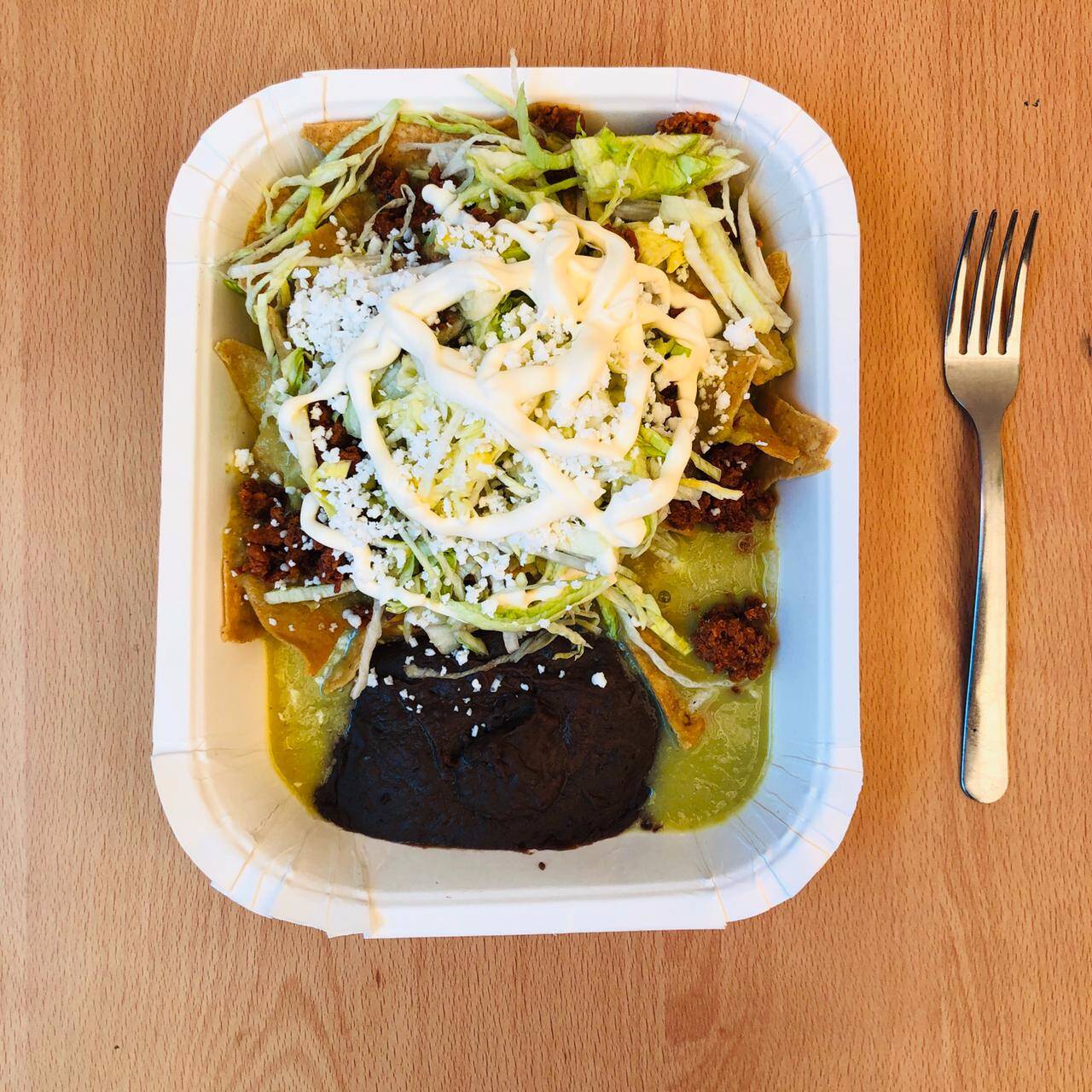 CHILAQUILES VERDES CON PROTEINA