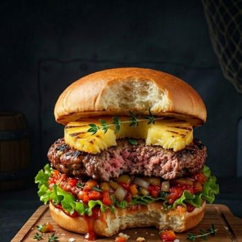 🍍😎 Burger Piña A 70 + Papas 🍟