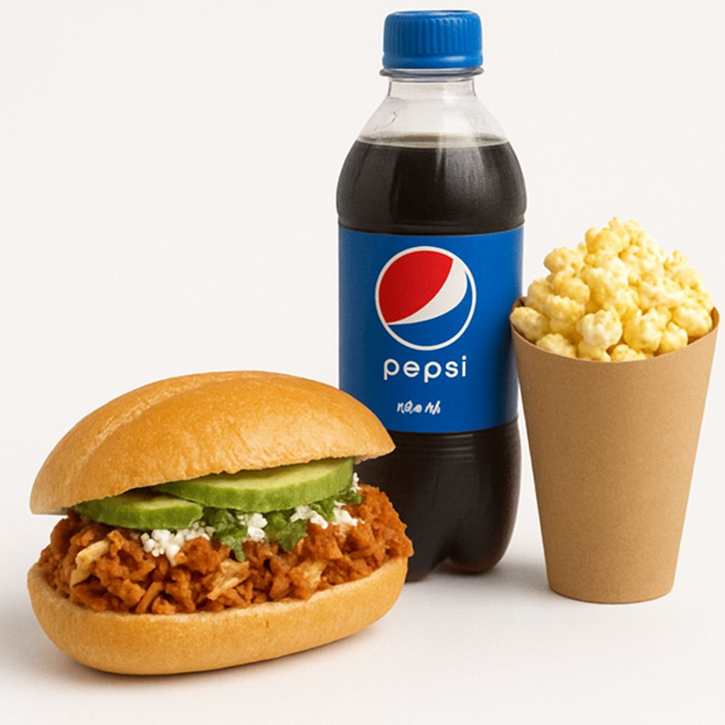Promo MichiCine Torta Chilaquiles + Palomitas Maiz
