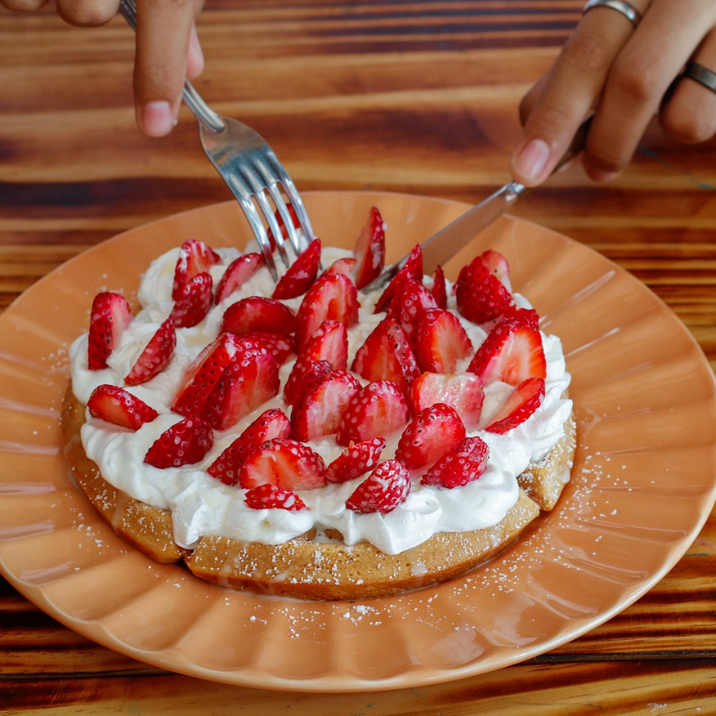 Waffle Fresas con crema