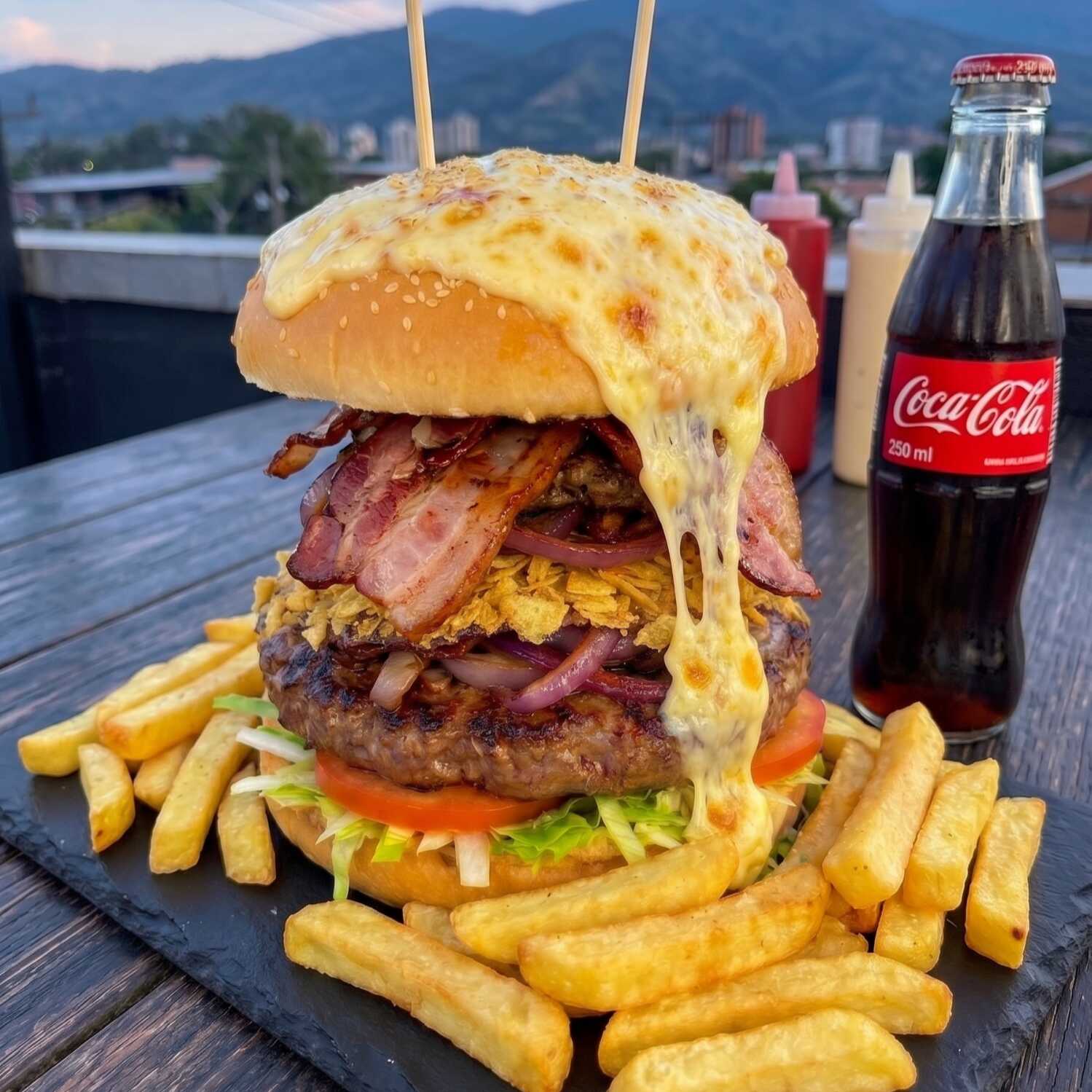 Combo Hamburguesa Doble Carne Gratinada