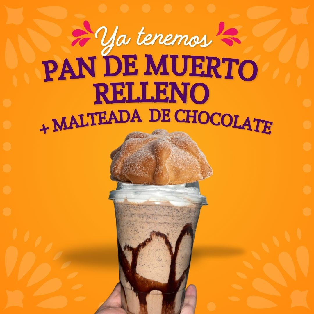 PAN DE MUERTO Relleno + Malteada De Chocolate