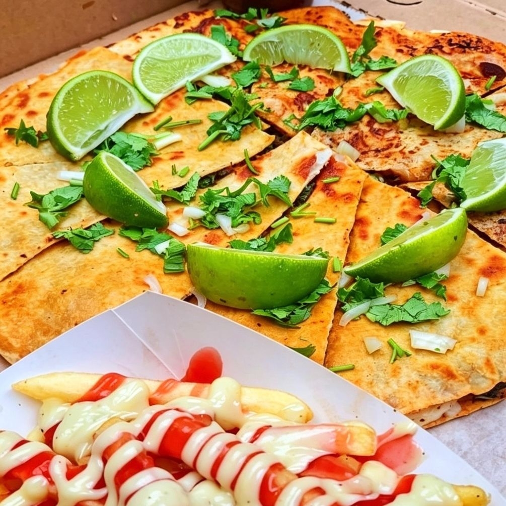 Pizza Birria (33 cm, 10 Slice) con Orden Pequeña