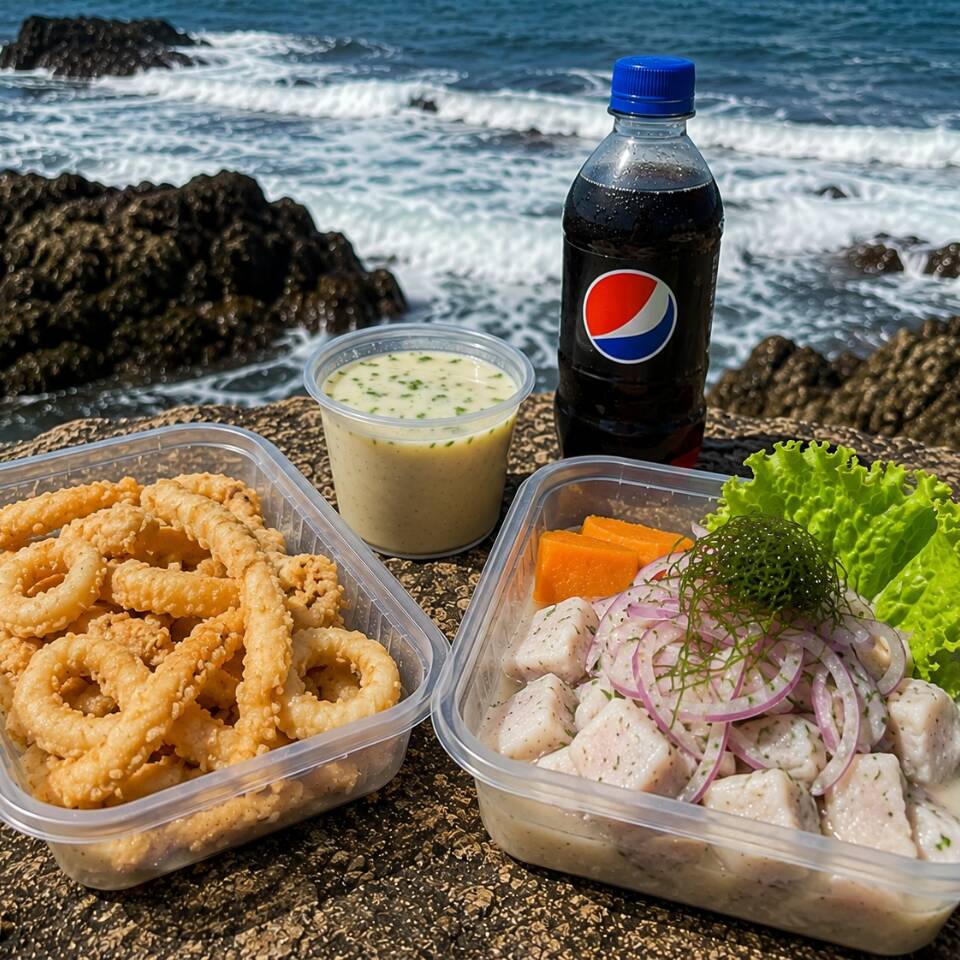 1Leches+Arroz C Mariscos+Ceviche+Gaseosa300ml