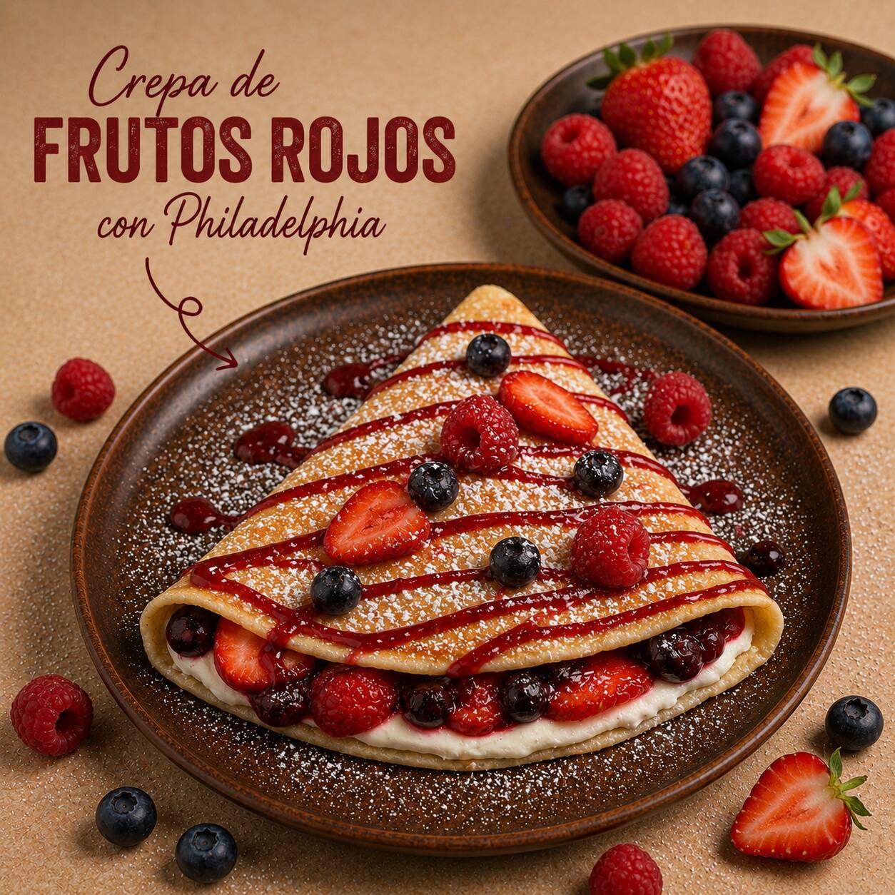 CREPA FRUTOS ROJOS CON PHILADELPHIA