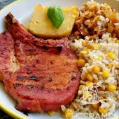Platillo chuleta ahumada