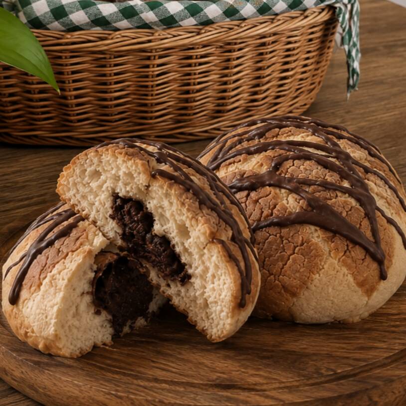 Concha de Mazapán y Chocolate