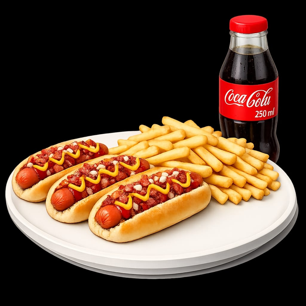 COMBO N° 6: 3 HOTDOGS ESPECIALES GRANDES