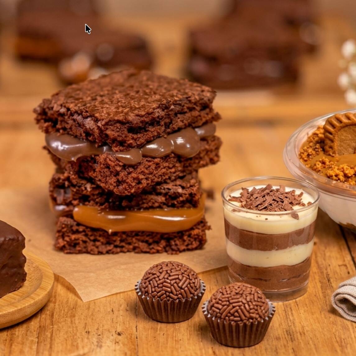 Monte seu combo do seu jeito! Escolha seus doces favoritos entre brownies, copos da felicidade, brigadeiros e cookies e crie a combinação perfeita para adoçar o seu Dia. Quanto mais variedade, mais gostoso! :: minimo 3 itens