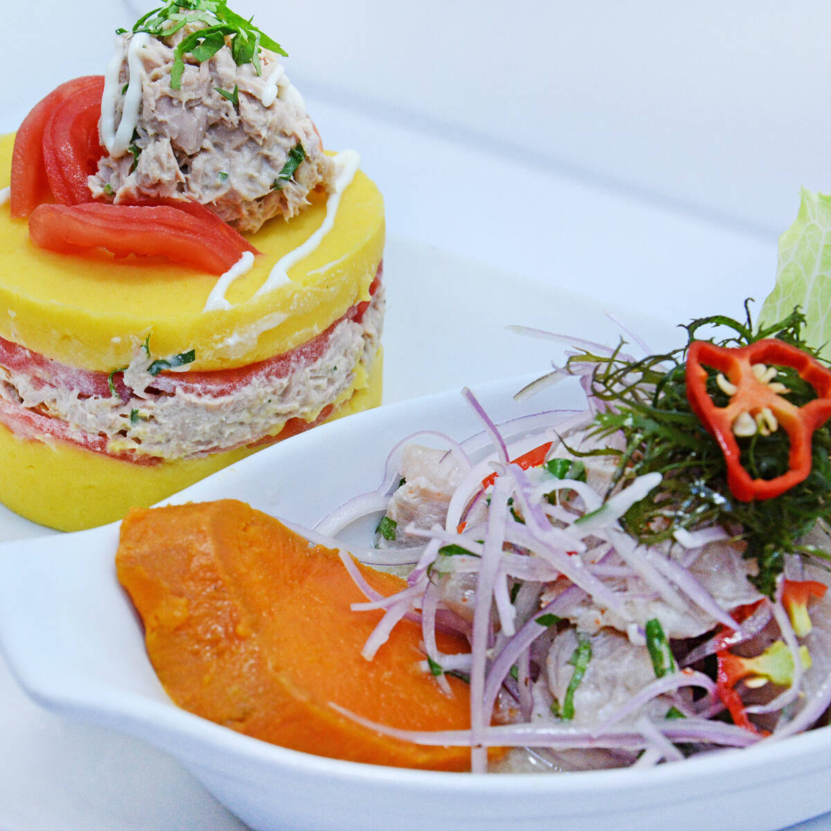 Dúo 4 (Ceviche + Causa de Pescado)