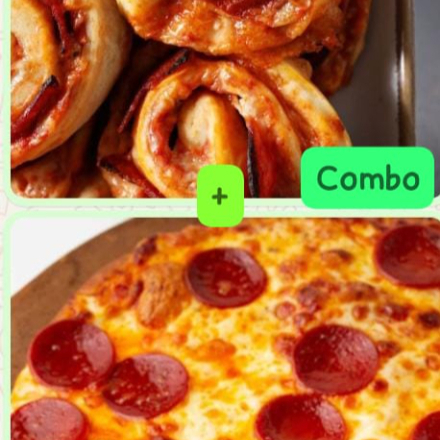 1 Pizza Pep + Pepperoni Rolls