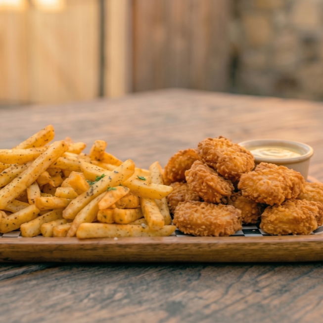 Nuggets de Pollo, Papas a la Francesa
