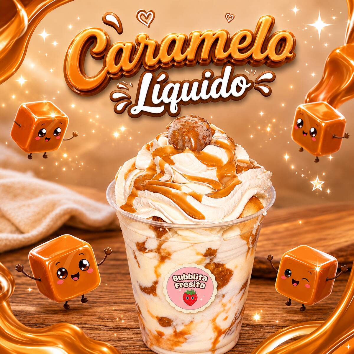 FRESAS CON CREMA - CARAMELO LÍQUIDO
