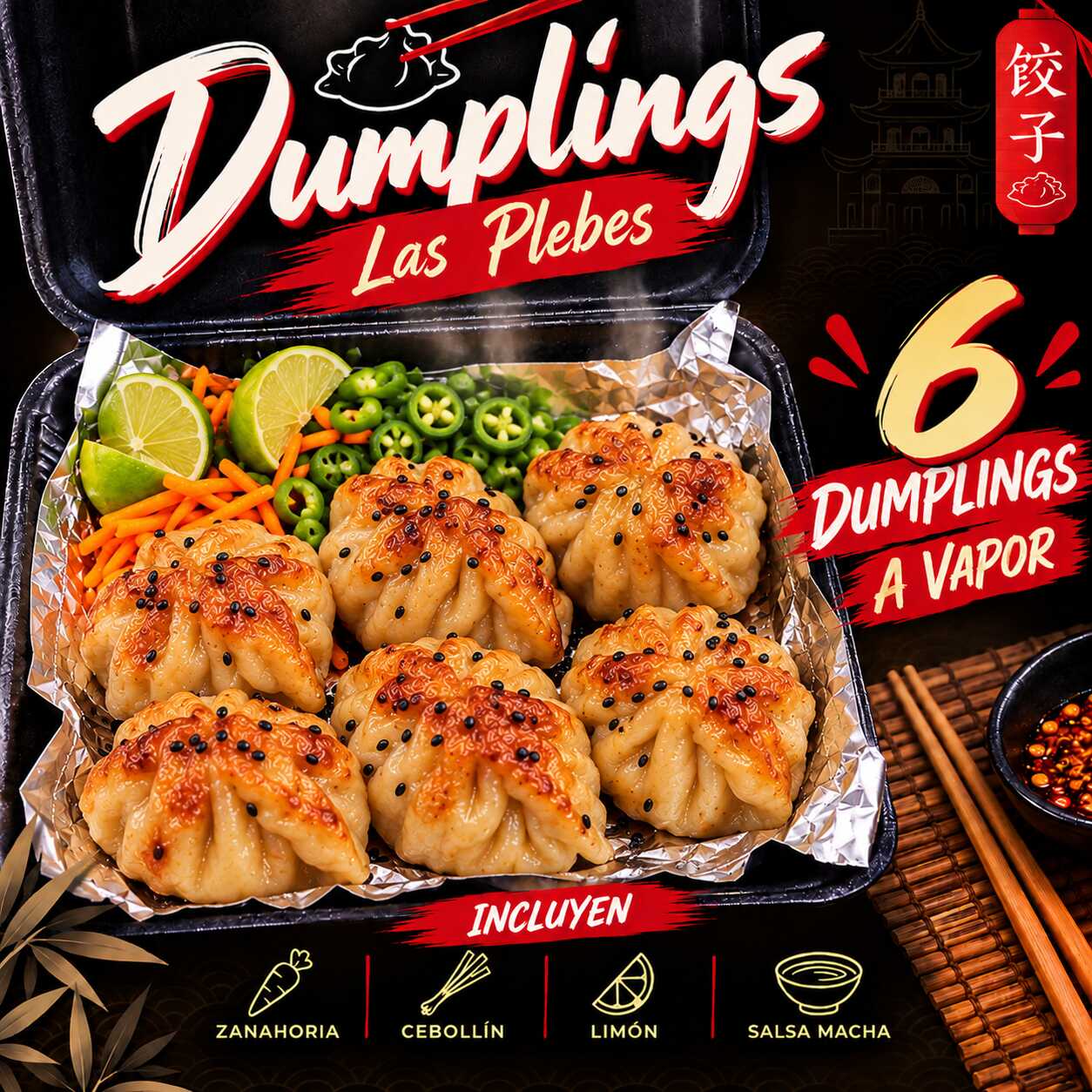 6 Dumplings dorados