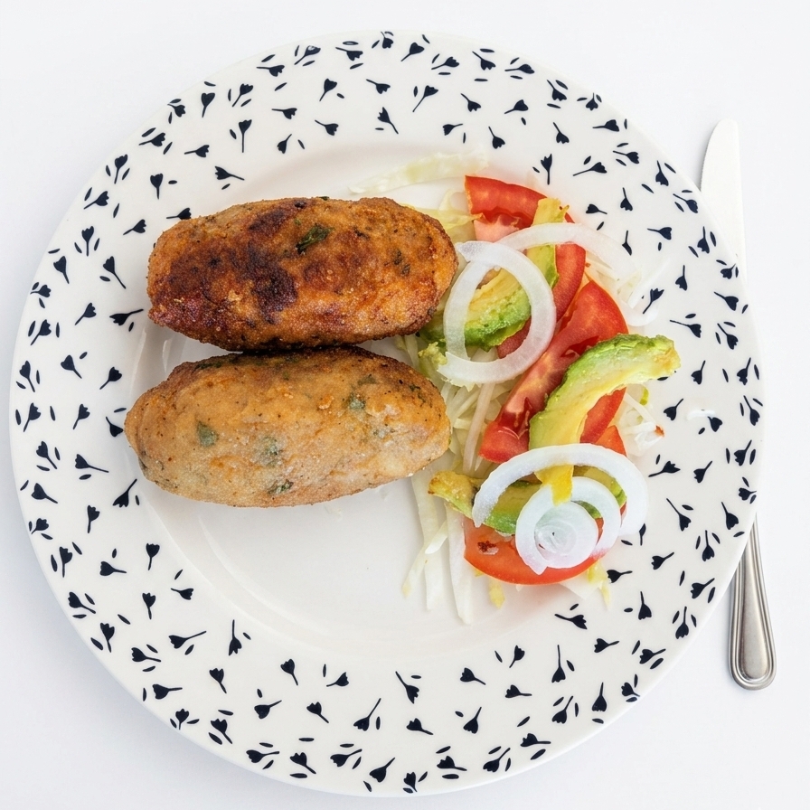 Croquetas de Atún con Ensalada