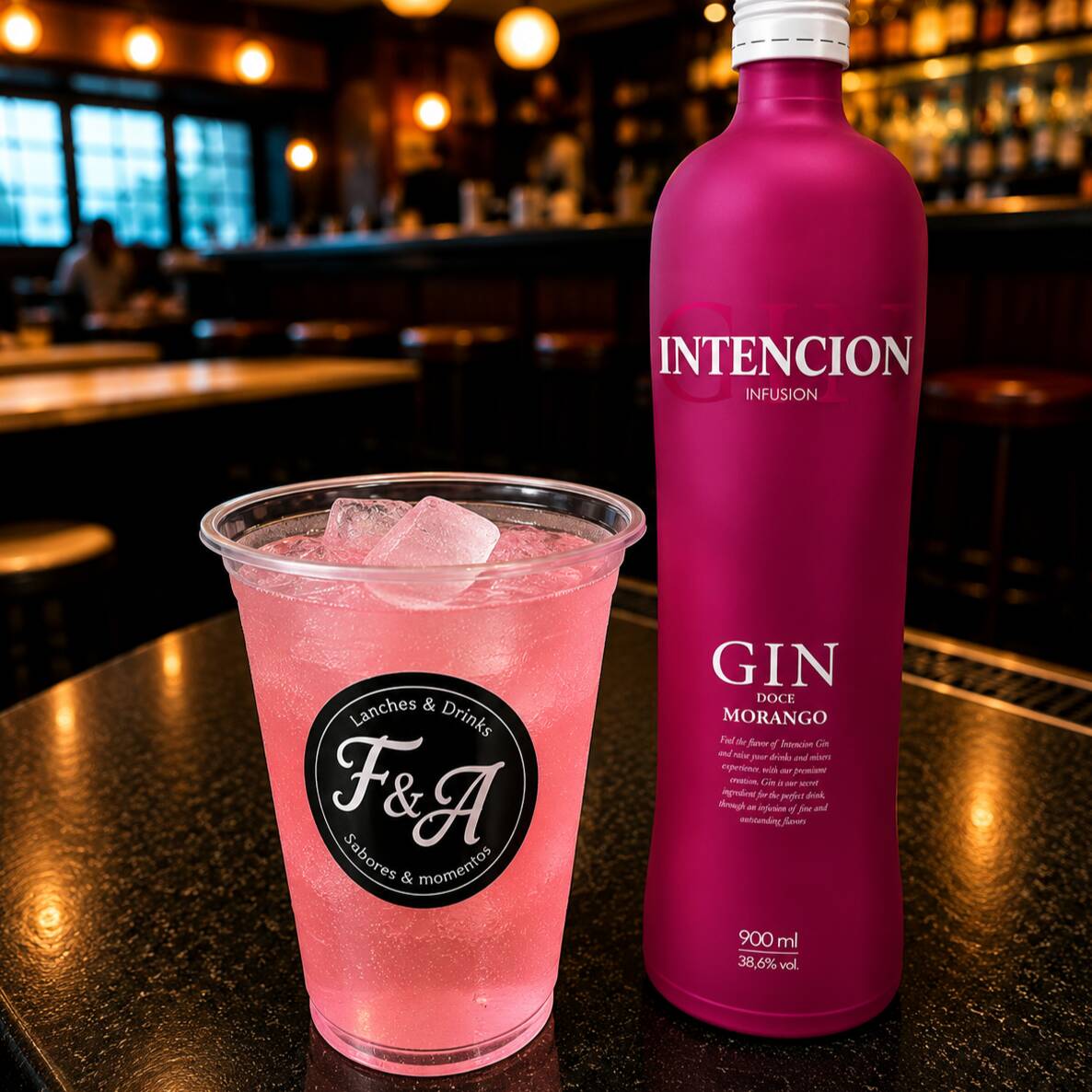 -Copão de 500ml -2 dose de Gin -Energetico a sua escolha -Sabor de gelo a sua escolha