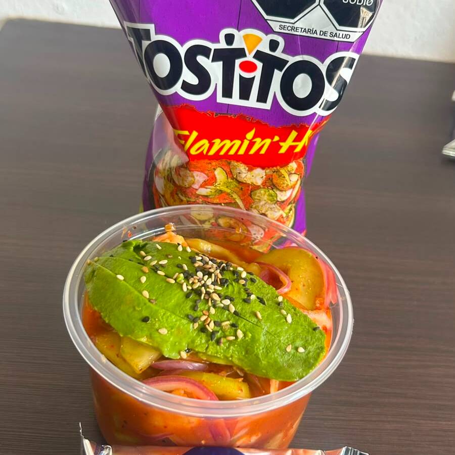 Medio litro de aguachile rojo