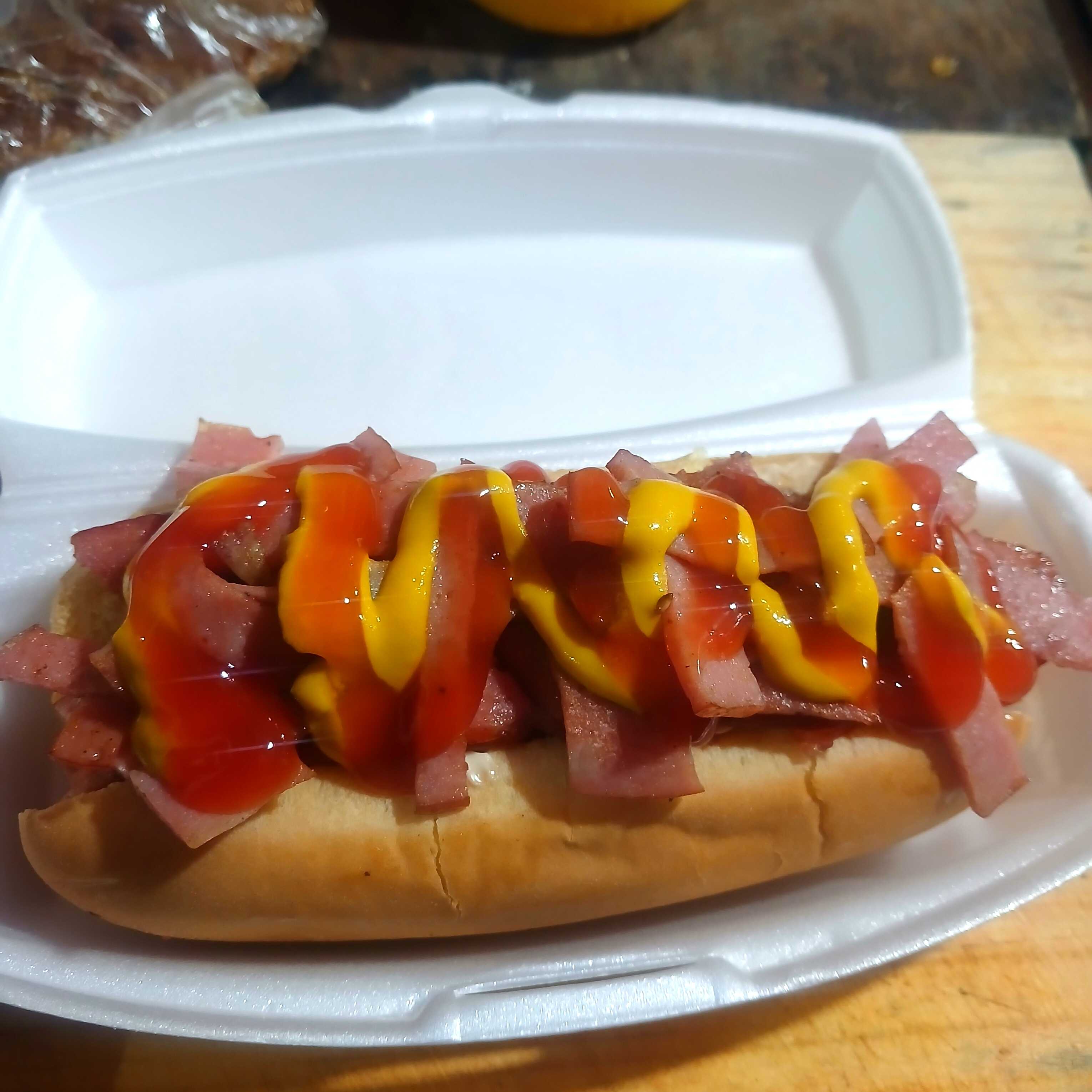 Hot dog doble tocino