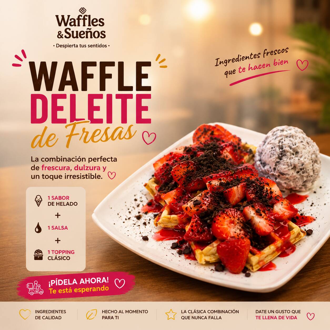WAFFLE DELEITE DE FRESAS