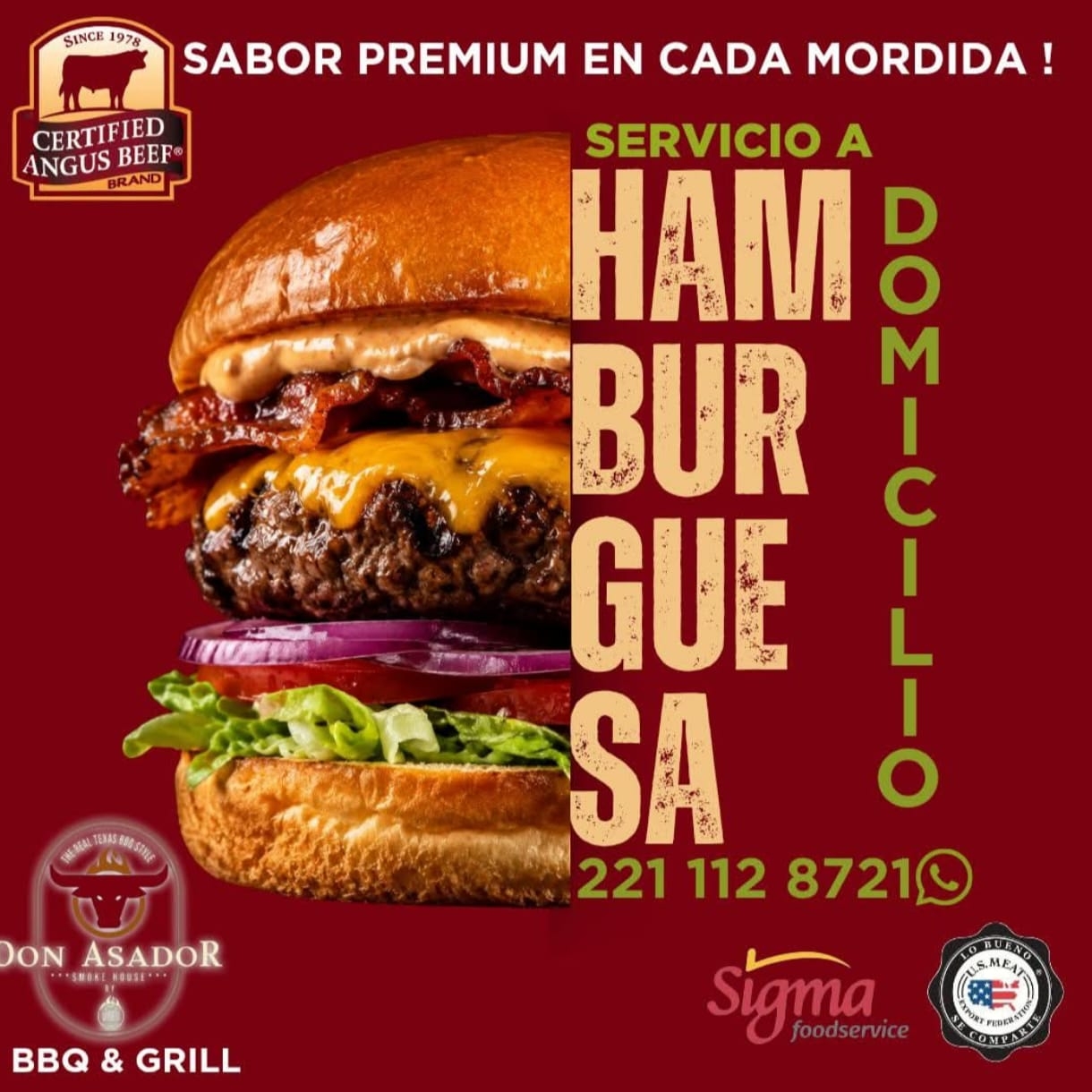 Hamburguesa ANGUS 100% de Res Importada USA .150 G
