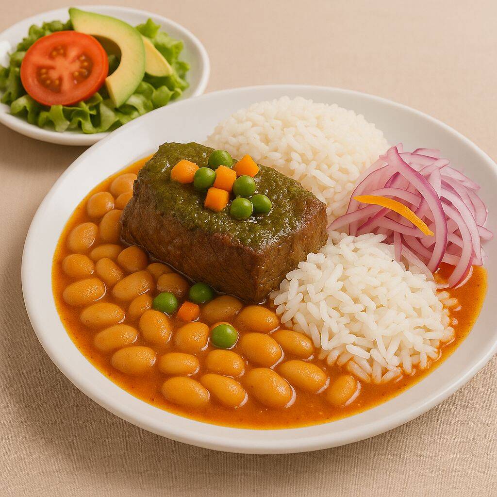 Pallares con Estofado de Carne & Ensalada de Palta