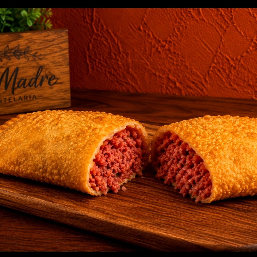 Nosso pastel de calabresa (20cm) é um dos queridinhos! Envolta em uma massa crocante e dourada. Cada mordida é uma explosão de sabor, com o toque defumado e suculento da calabresa moida. Uma escolha irresistível para os fãs de um pastel bem recheado! Imagem Ilustrativa!
