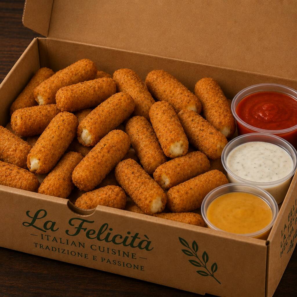 Mozzarella Sticks 20Pzs/550gr + 3 Dips