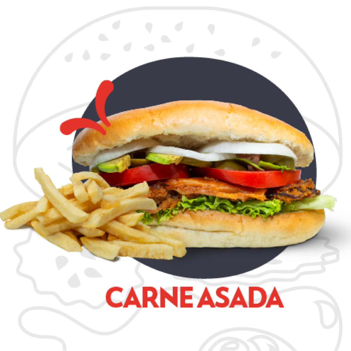 Torta Jumbo Carne Asada