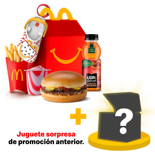 Cajita Feliz Hamburguesa sin Queso + Juguete de promoción anteri