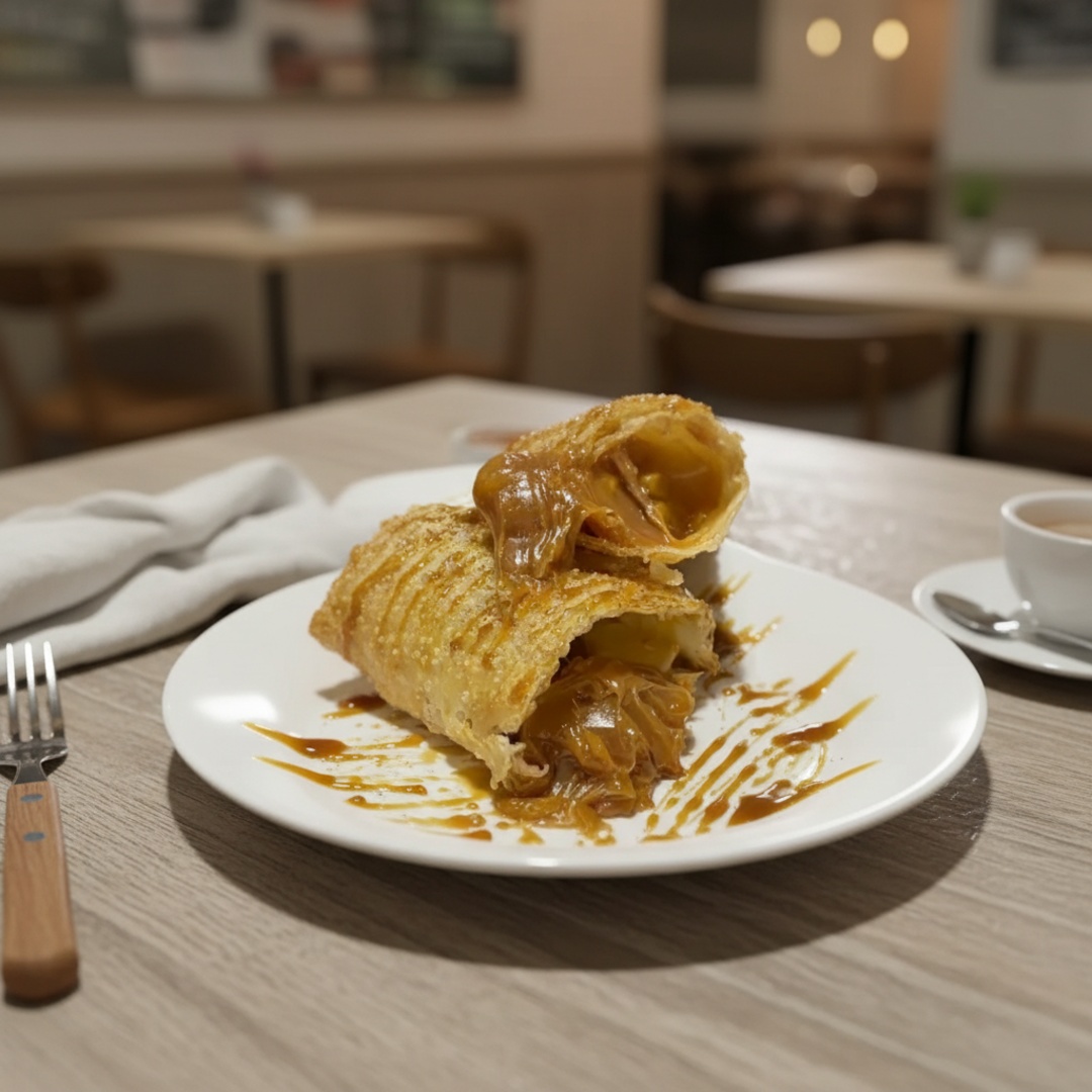 Doce de Leite com Queijo, por fora passado na canela e açúcar