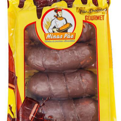 Pão Gourmet recheado - Chocolate, 4 unidades.
