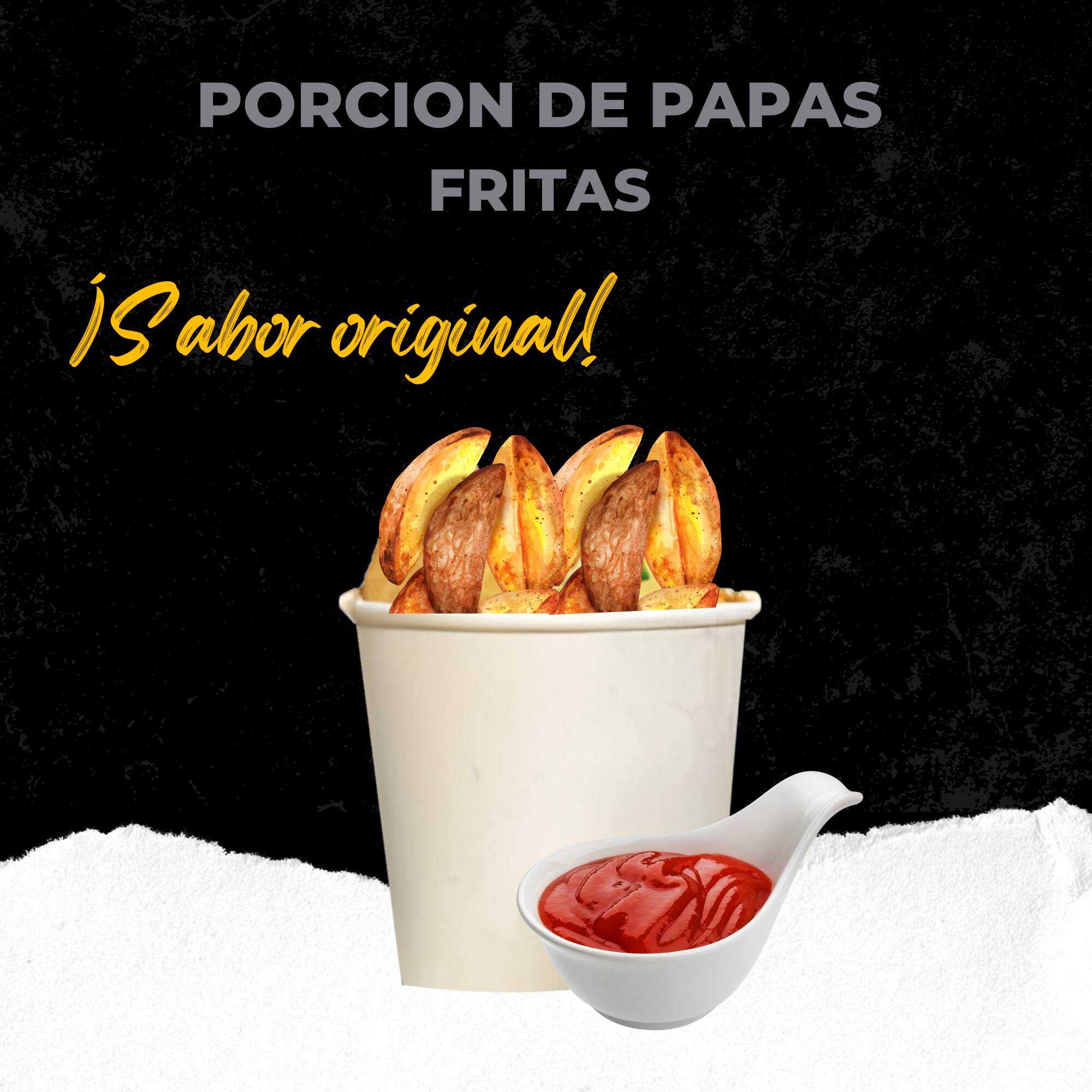 Porción de Papas Cascos