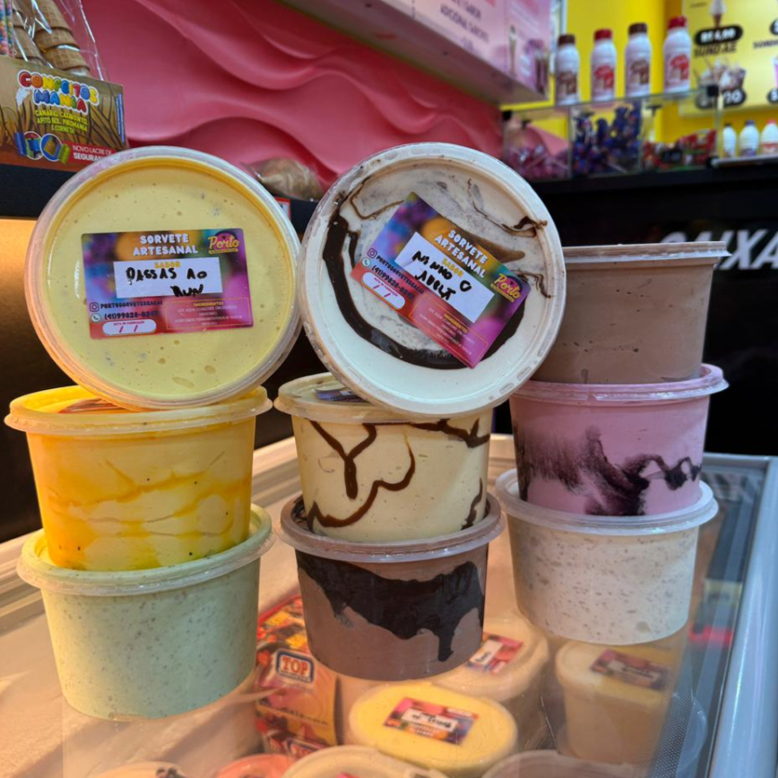 Sorvete produzido artesanalmente com os melhores e mais frescos ingredientes