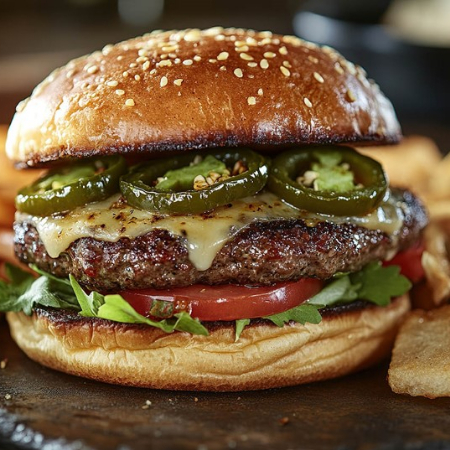 Jalapeño Burger + Papas Fritas + Pepsi