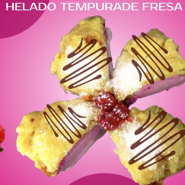 HELADO TEMPURA RELLENO DE FRESA